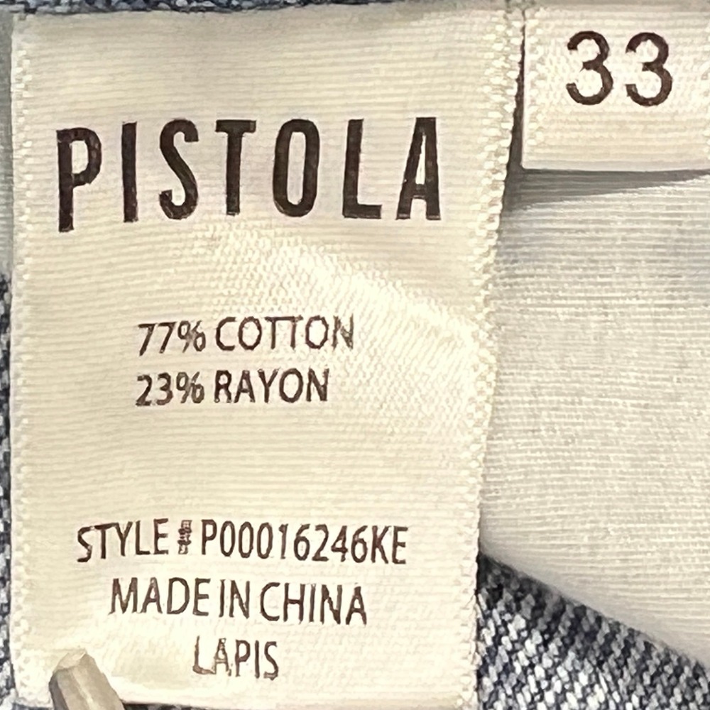 Pistola Loretta Wide Leg Ankle Jeans 33 Lapis High-Rise Crop Distressed Coastal - Picture 4 of 14